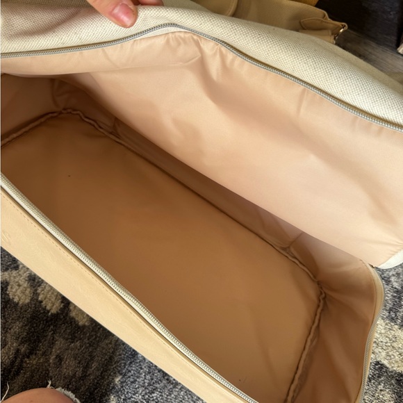 Beis Beige Canvas and Leather Weekender Tote Bag - Picture 3 of 8